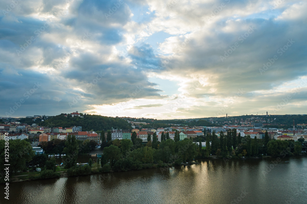 A nice view to the Prague during sunset