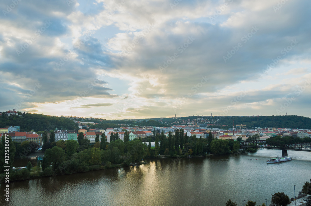 A nice view to the Prague during sunset