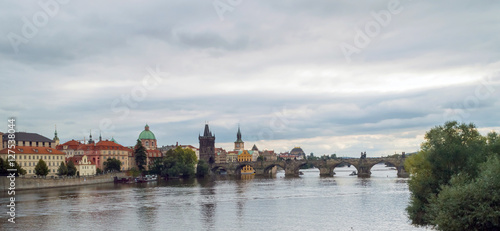 Pedestrians only Charles Bridge  Prague  Czech Republic.