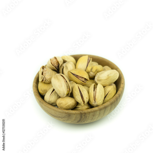 Pistachio nuts. Isolated on a white background.