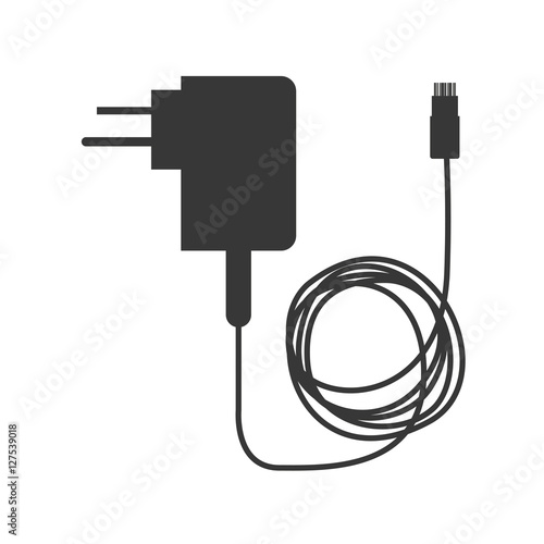 monochrome silhouette with wall charguer vector illustration