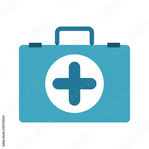 color silhouette with first aid kit vector illustration