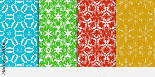 set of seamless pattern. abstract floral ornament. vector illustration. For design, wallpaper, background fills, card, banner. color