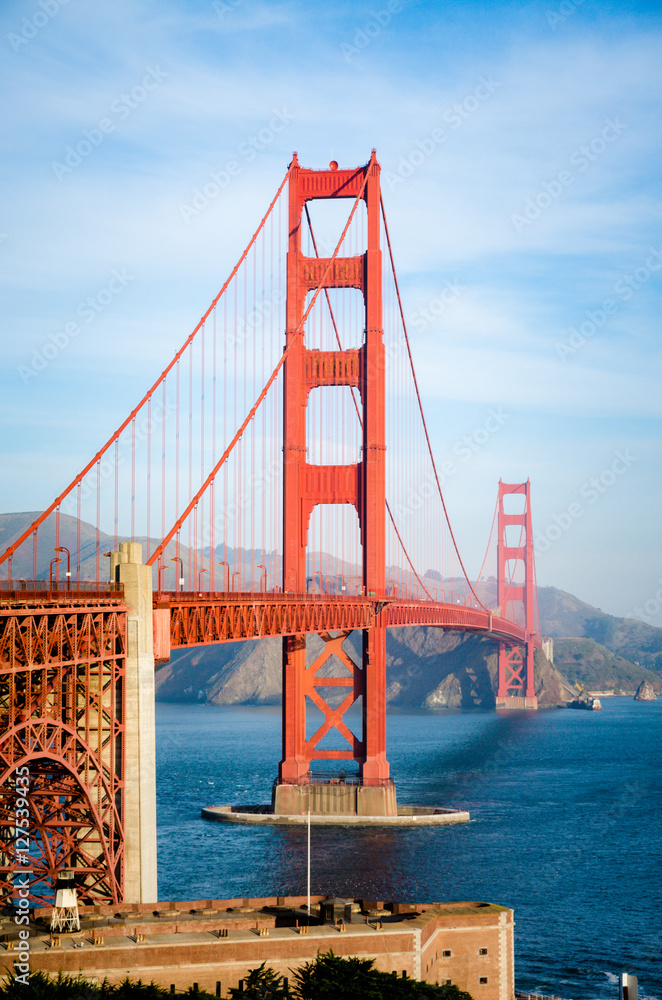 Golden Gate Bridge in San Francisco California in the morning