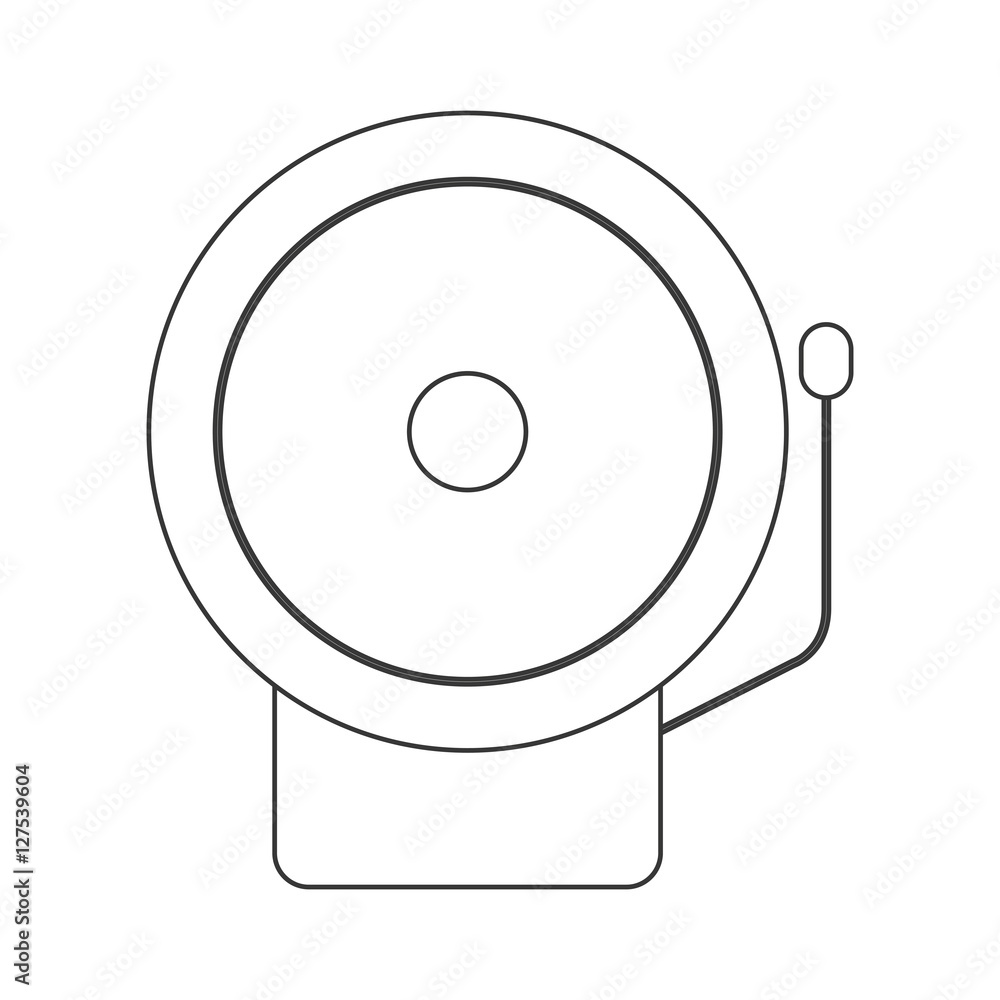 contour silhouette with fire alarm vector illustration contour silhouette with fire alarm vector illustration