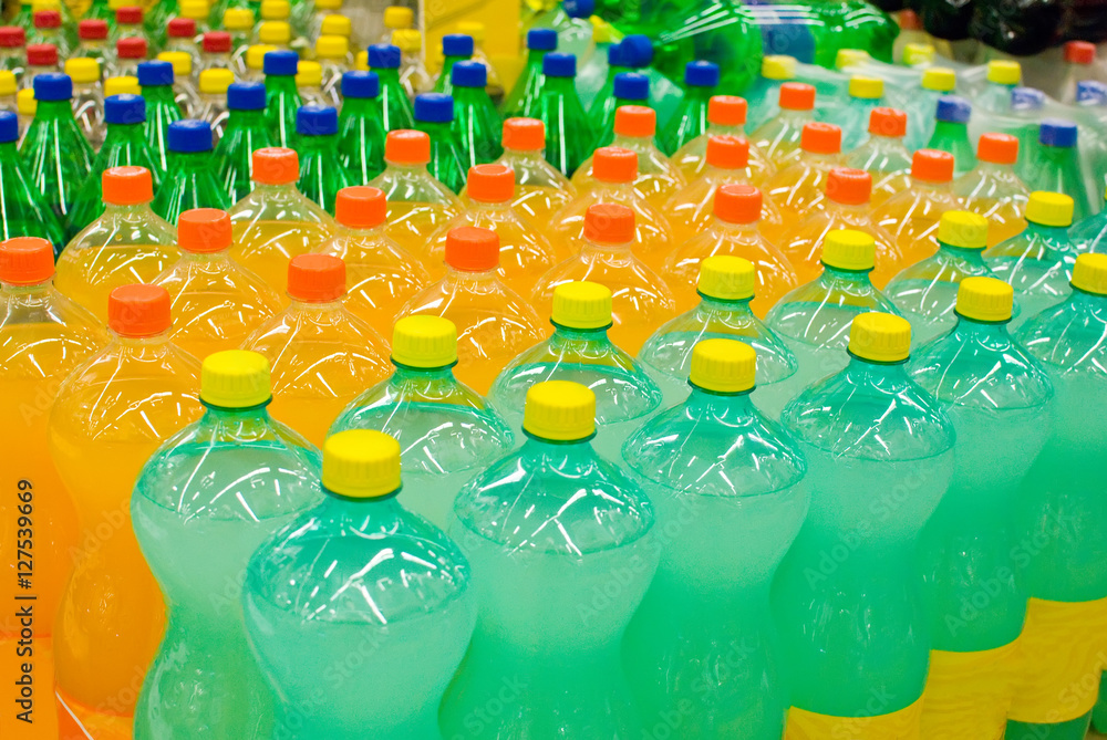 many sparkling water, group, supermarket