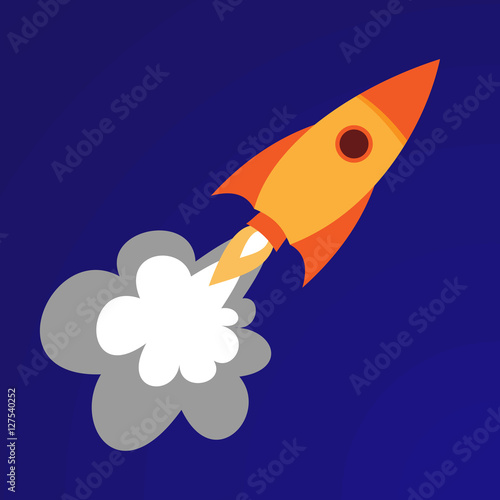 Illustration of orange rocket