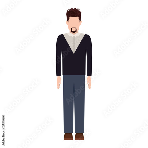 silhouette man with van Dyke beard vector illustration photo