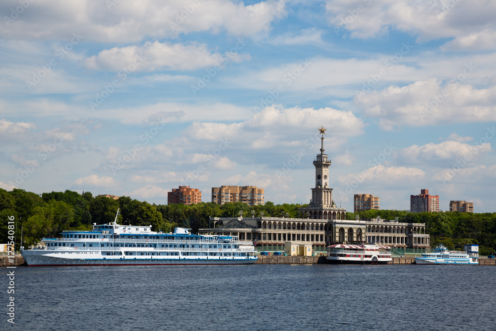 Passenger ships are at berth Northern river station in Moscow Passenger ships are at berth Northern river station in Moscow