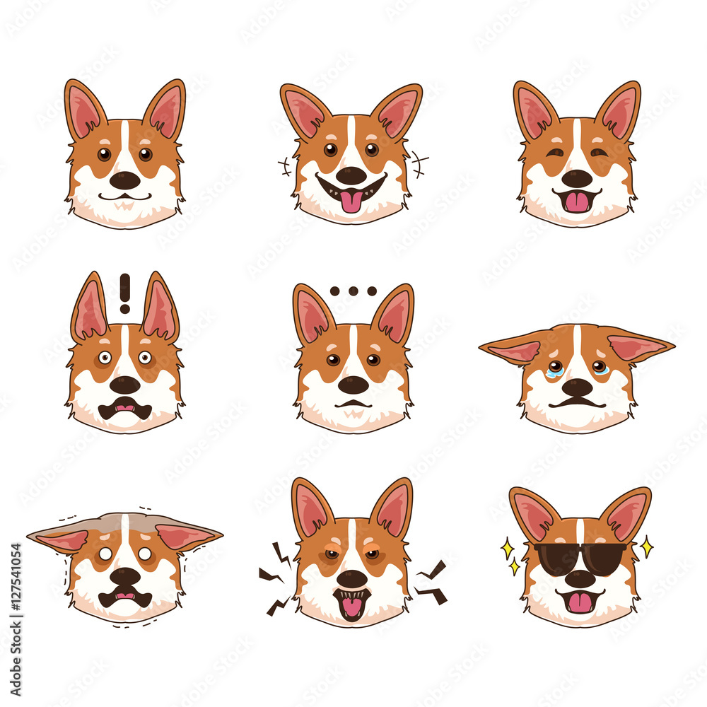 Corgi Dog Emoji Emoticon Expression Corgi Dog Emoji Emoticon Expression