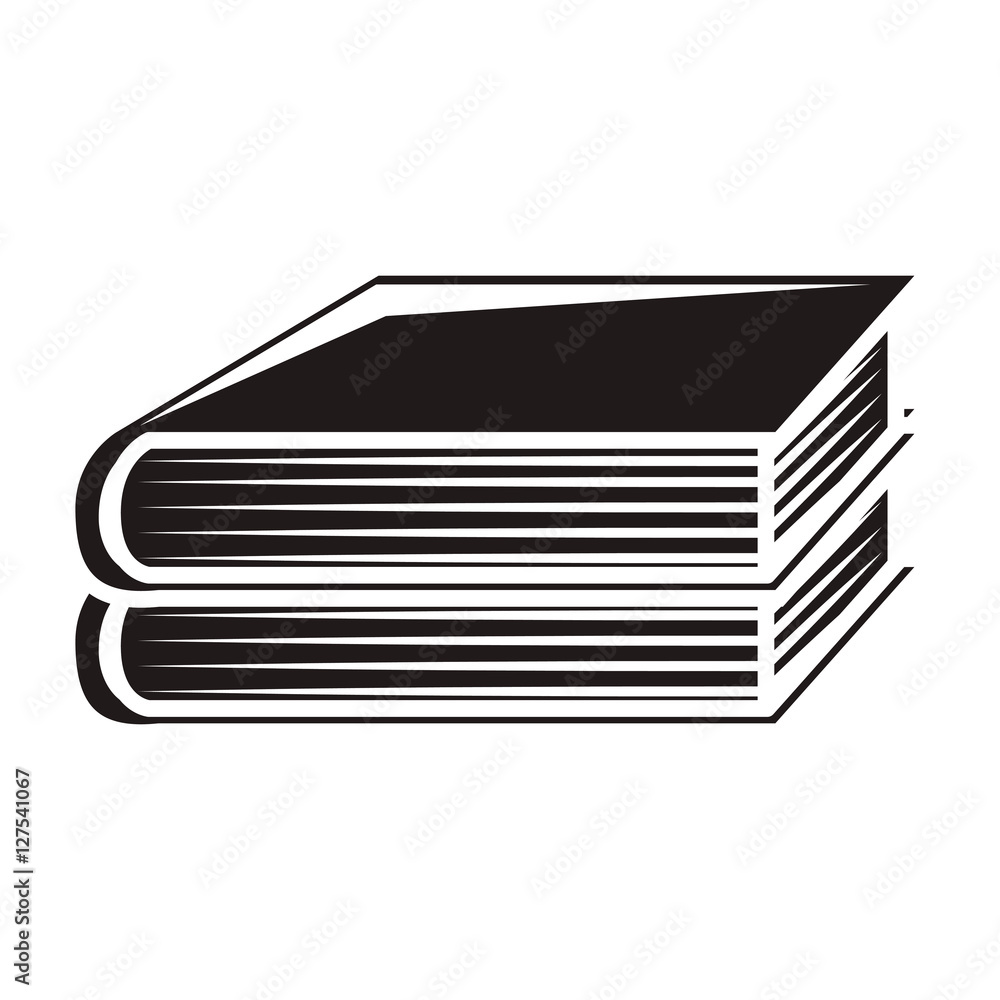 black silhouette pair of books vector illustration