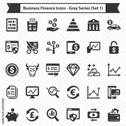 Business Finance Icons - Gray Series (Set 1)