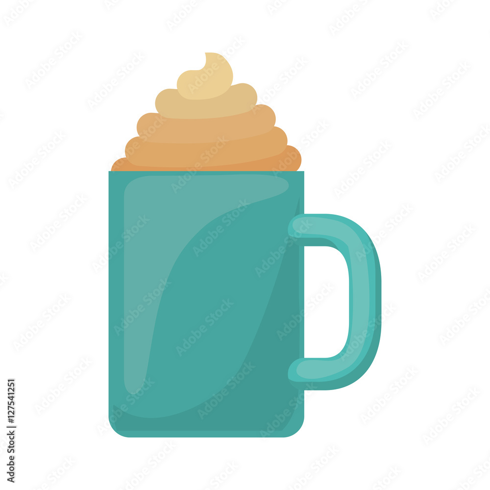 Cup of cappuccino with cream vector illustration Cup of cappuccino with cream vector illustration