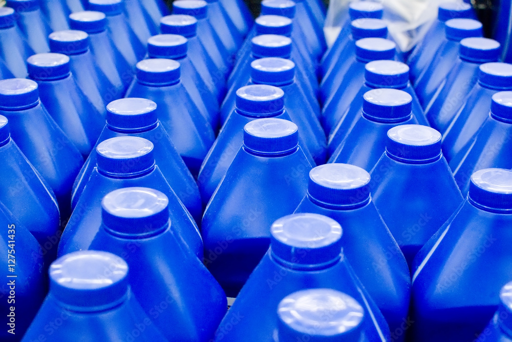 many plastic bottles with chemicals