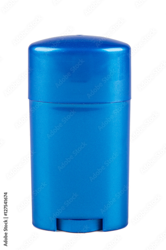 Blue deodorant container isolated on white background Blue deodorant container isolated on white background