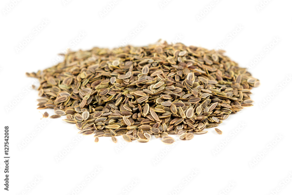 Whole dill seed isolated on white background Whole dill seed isolated on white background