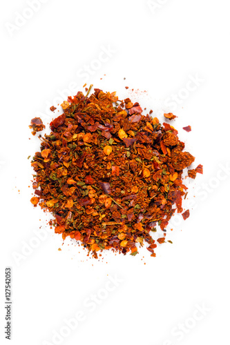 Cajun spice mix isolated on white background photo