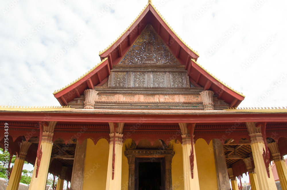Naklejka premium Sisaket Temple in Vientiane Capital Laos PDR