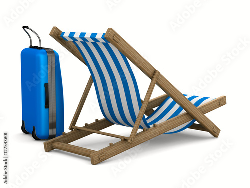 Deckchair and luggage on wh...