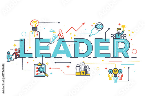 Leader word in business leadership concept