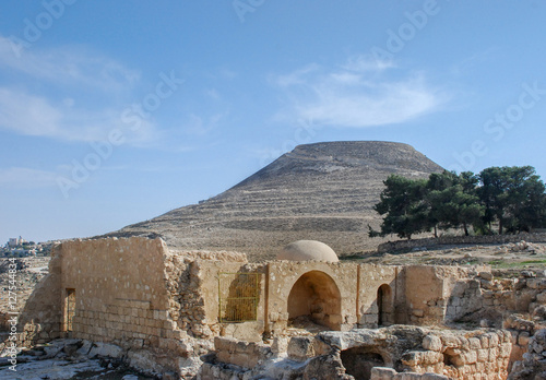 Ruins of Herodium or Herodion, the fortress of Herod, the Great, photo