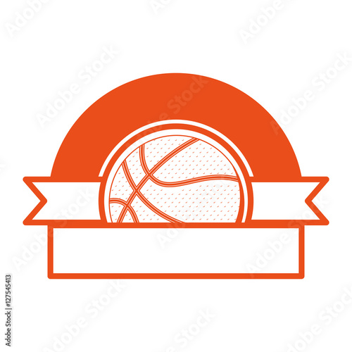 orange emblem half with volleyball ball and ribbon