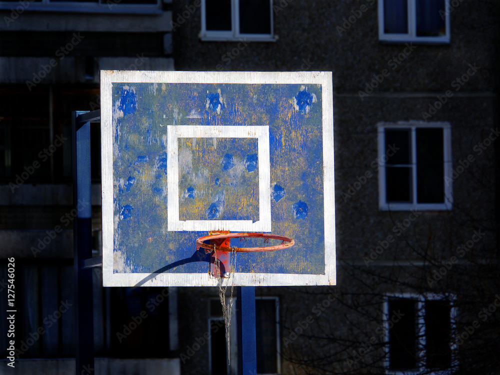 old basketball backboard