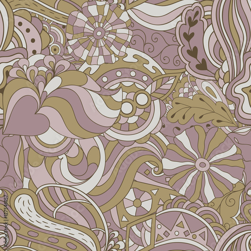 Seamless abstract hand-drawn waves pattern.