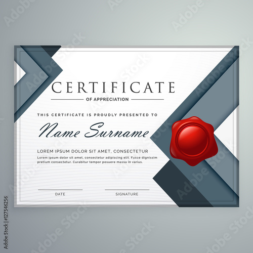 amazing modern certificate template design with geometric shapes