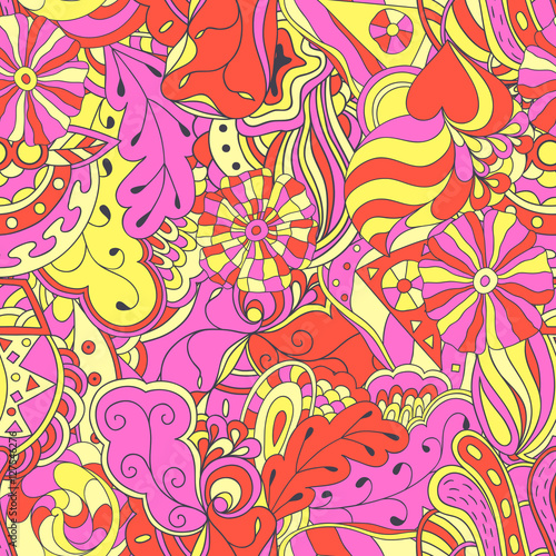 Seamless abstract hand-drawn waves pattern.