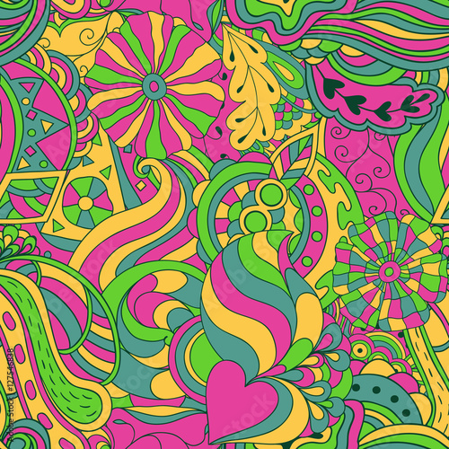 Seamless abstract hand-drawn waves pattern.