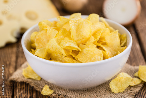 Fresh made Cheese and Onion Potato Chips