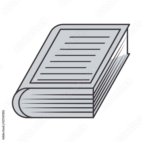 gray silhouette book with striped cover vector illustration