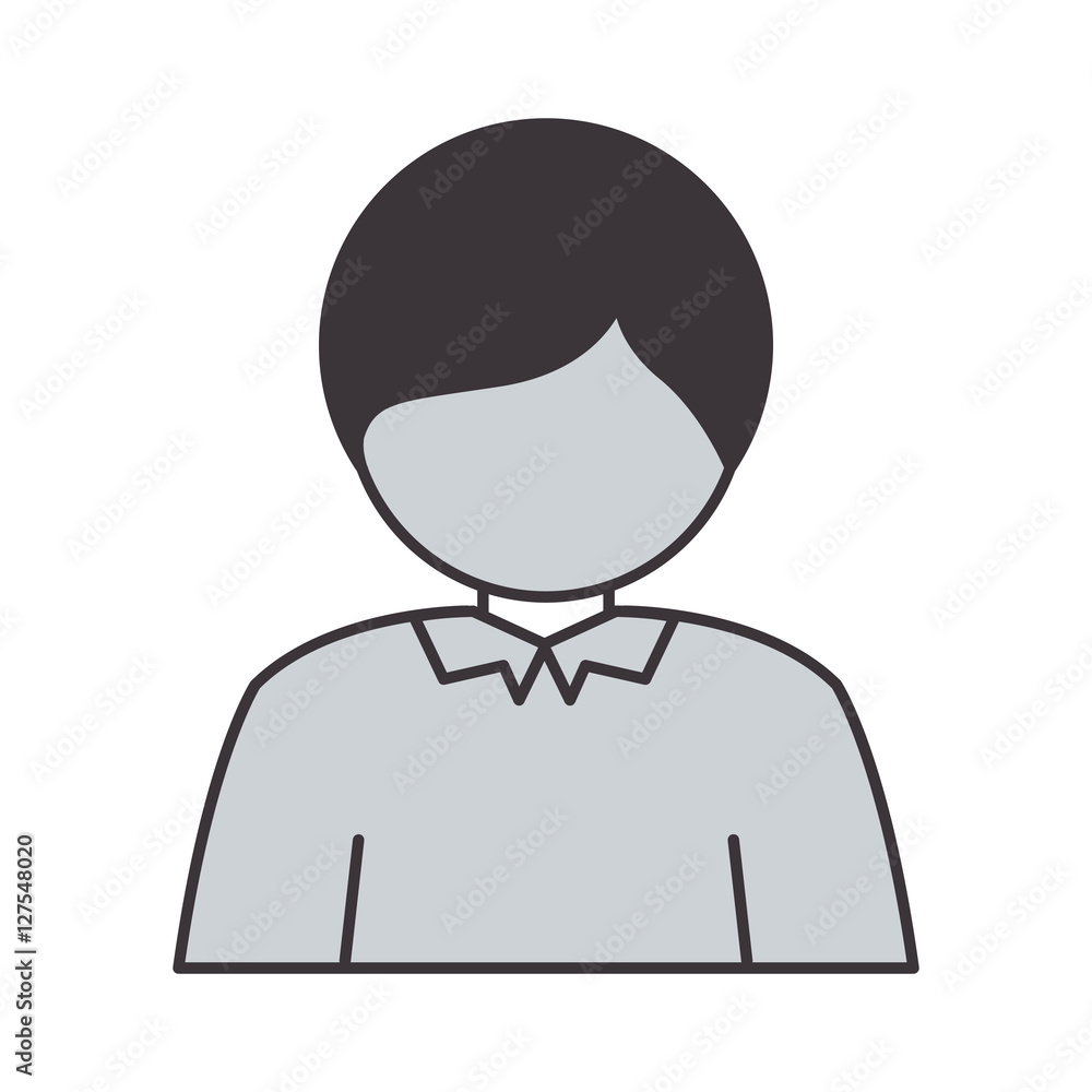 half body silhouette guy with t-shirt vector illustration half body silhouette guy with t-shirt vector illustration