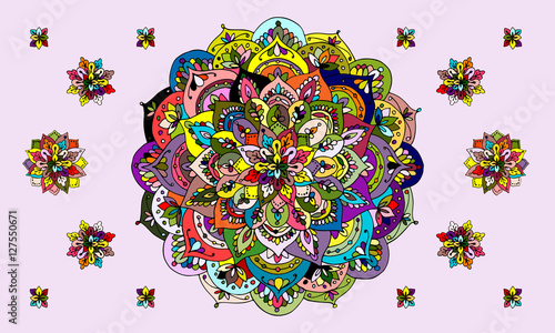 Mandala ornament, colorful pattern for your design
