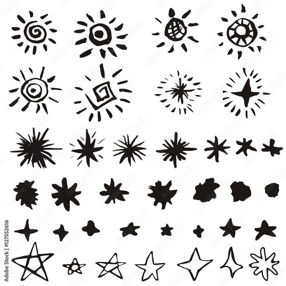 Star doodles hand drawn llustration. Star doodles hand drawn llustration.