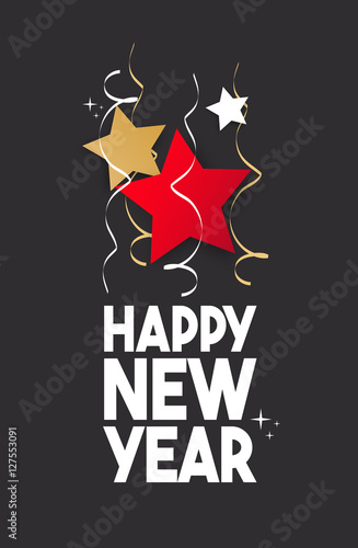 Happy new year with black background