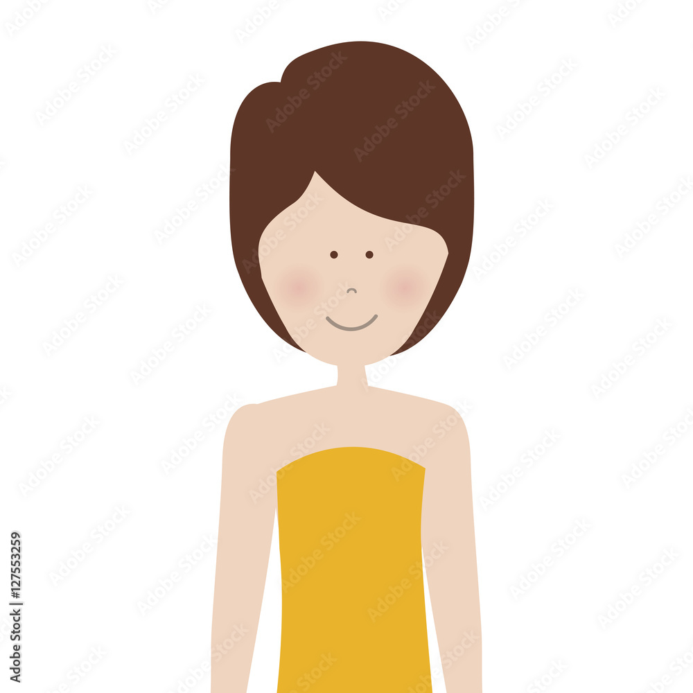 half body adult woman with short hair vector illustration half body adult woman with short hair vector illustration