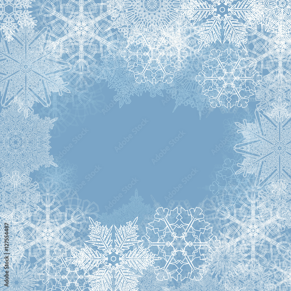 Snowflake frame background Snowflake frame background