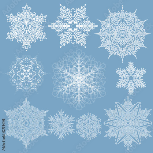 Set of white Snowflake