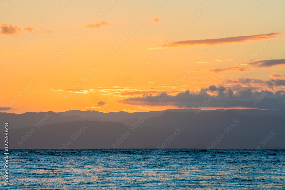 Idylic sunset over indian ocean, Madagascar