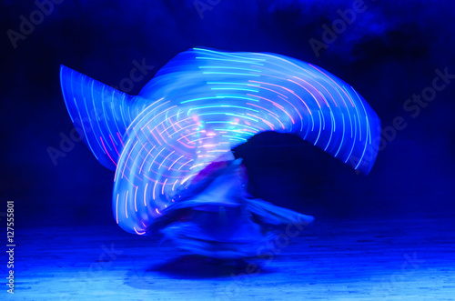 Creative spinning dance with LEDs