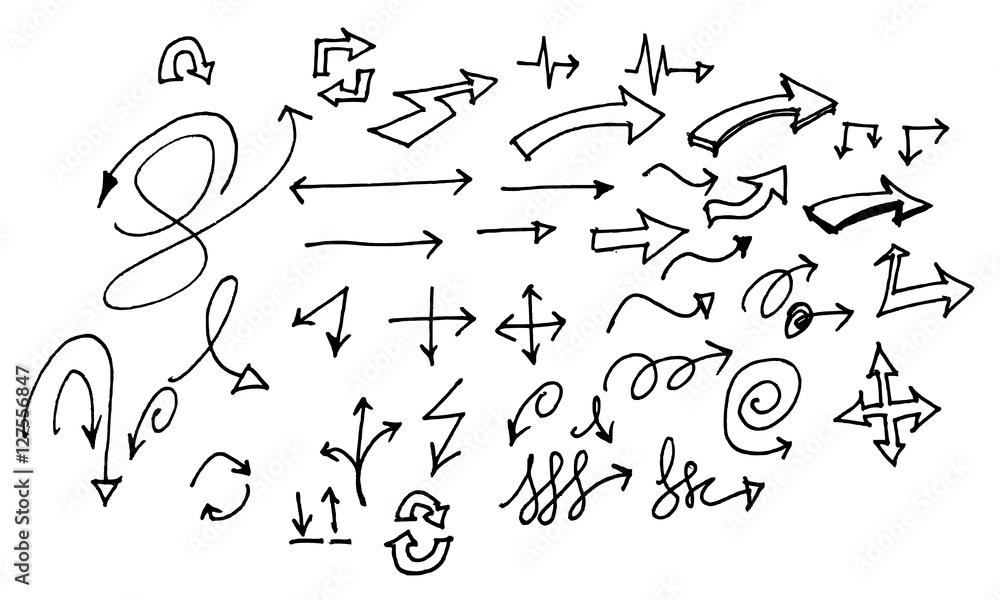 Vector hand drawn arrows set eps10 Vector hand drawn arrows set eps10