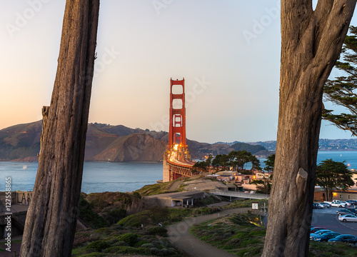 Golden Gate Bridge after sunset