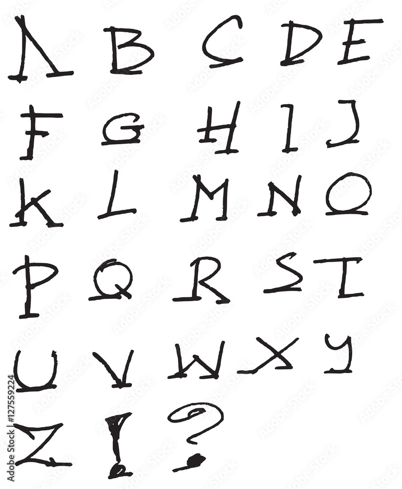 Hand drawn alphabet letters Vector eps10 Hand drawn alphabet letters Vector eps10