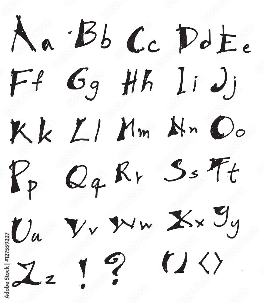 Hand drawn alphabet letters Vector eps10 Hand drawn alphabet letters Vector eps10