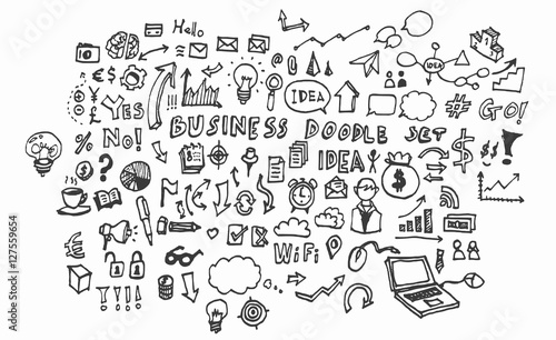 Business doodles sketch vector ink eps10