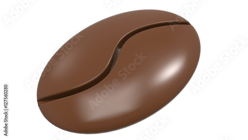 Brown Coffee Bean 3d Rendering isolated on a white background