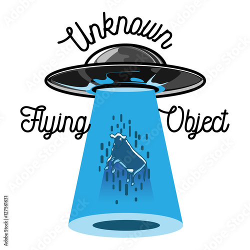 Color vintage ufo emblem
