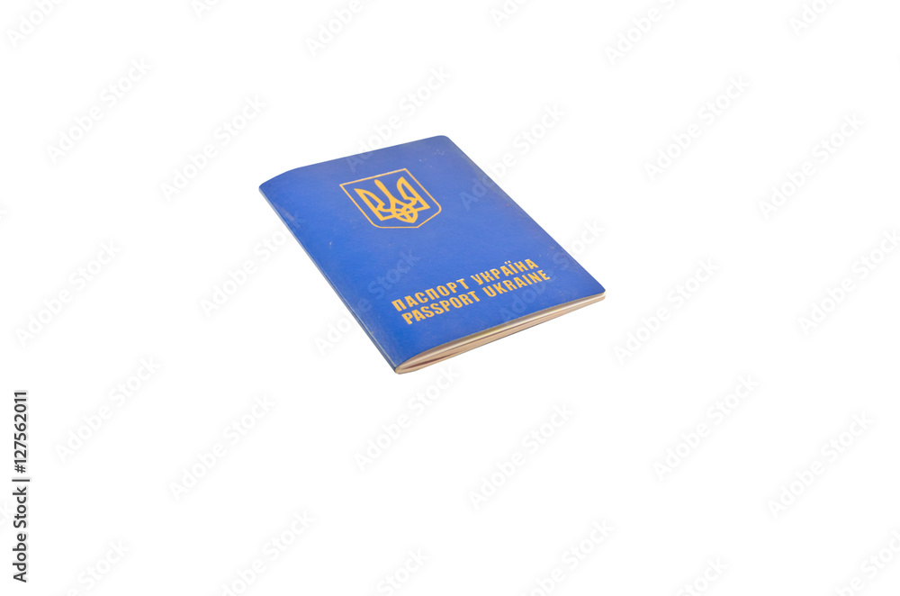Ukrainian foreign passport isolated on white Ukrainian foreign passport isolated on white